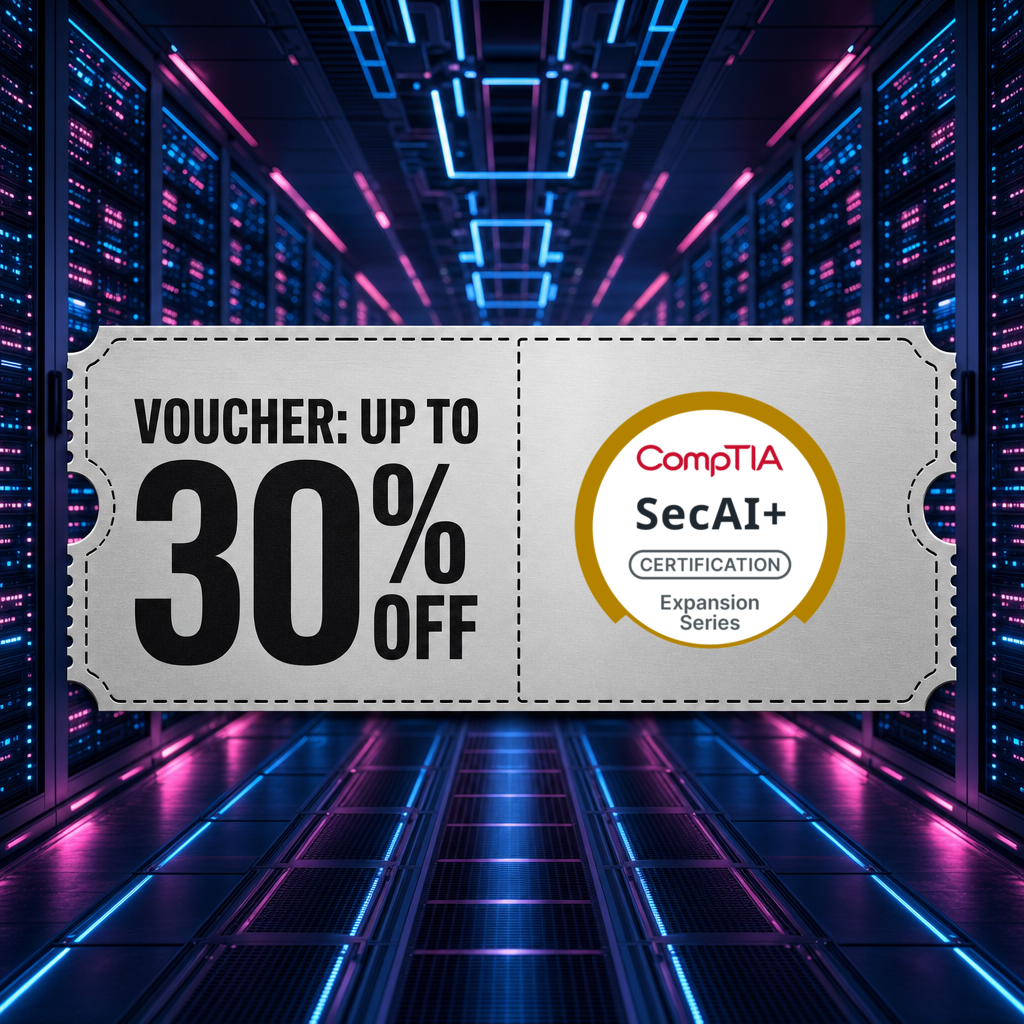 CompTIA SecAI+ voucher — up to 30% off the exam fee