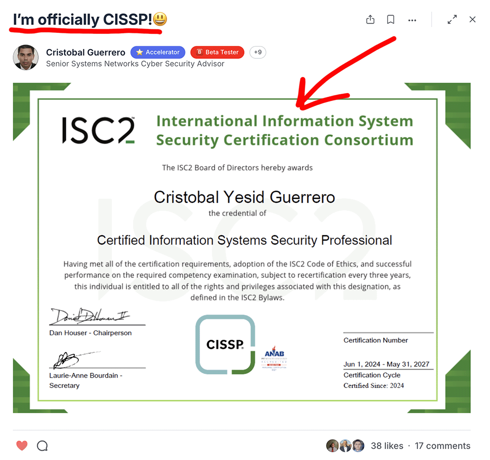 CISSP — Senior Systems Networks Cyber Security Advisor — Cristobal Yesid Guerrero
