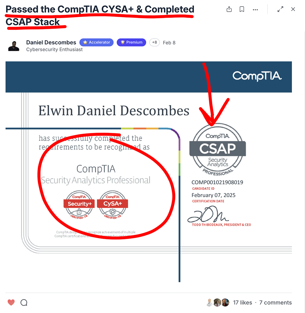 Target role secured — 3 months — Dan