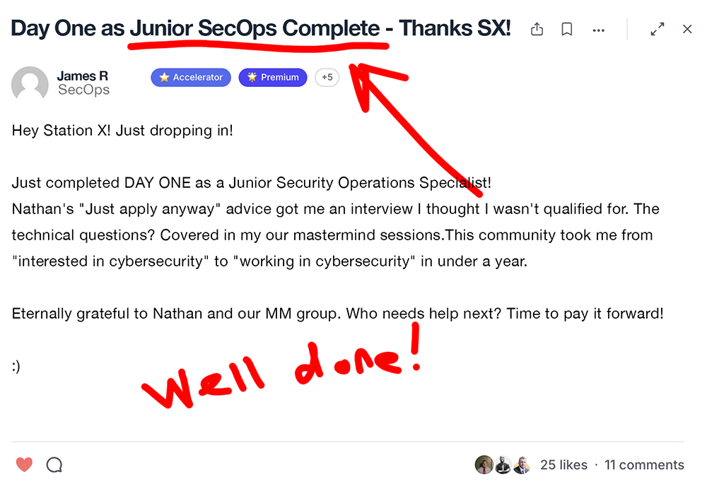 Junior SecOps — under a year — James R