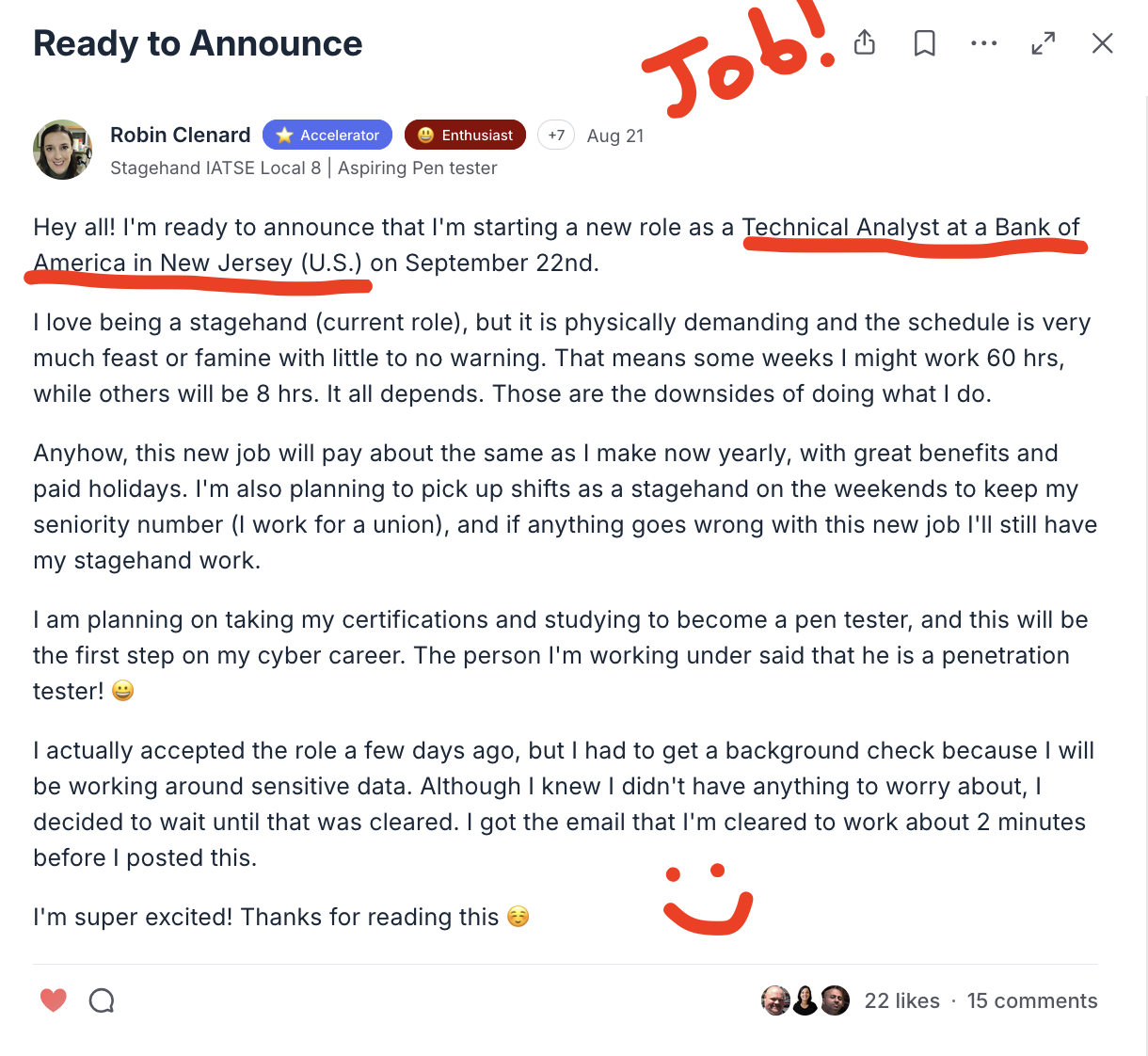 Technical Analyst — Bank of America — Robin