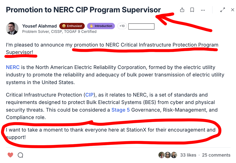 Promoted — NERC CIP Program Supervisor — Yousef Alahmad