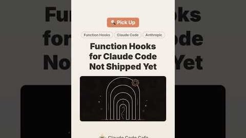 YouTube thumbnail: Function Hooks for Claude Code: Hooks as TypeScript Functions
