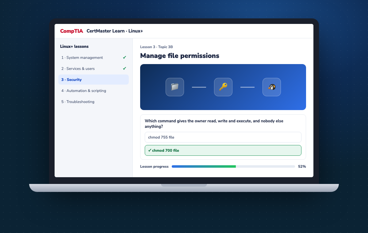 Illustration of CertMaster Learn