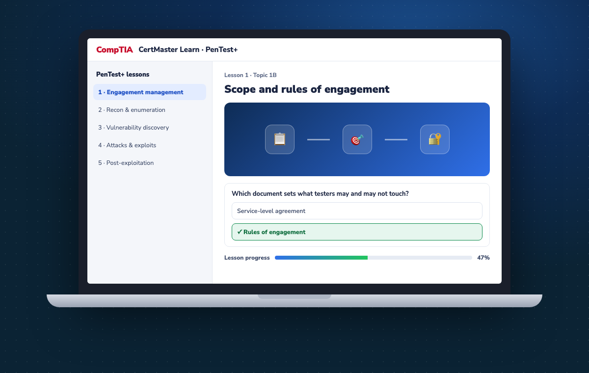 Illustration of CertMaster Learn