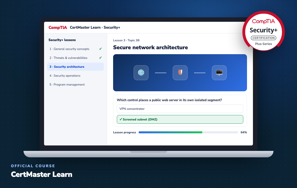 Illustration of CertMaster Learn