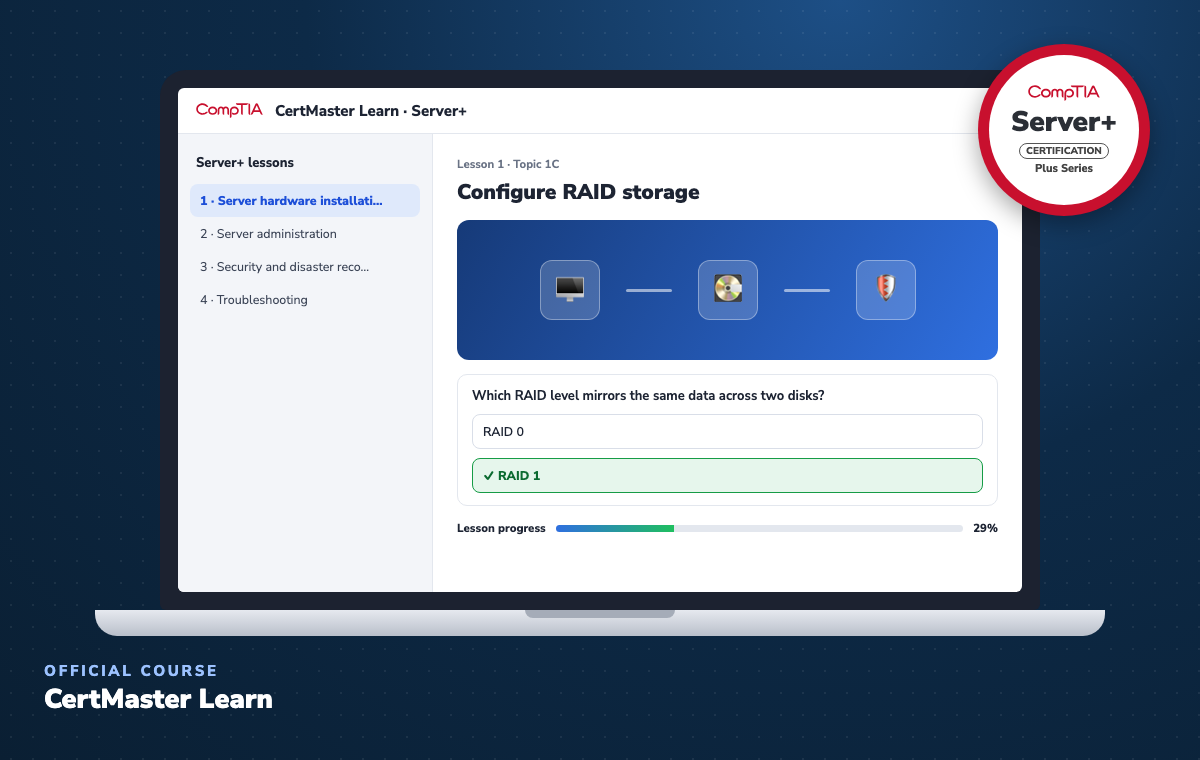 Illustration of CertMaster Learn